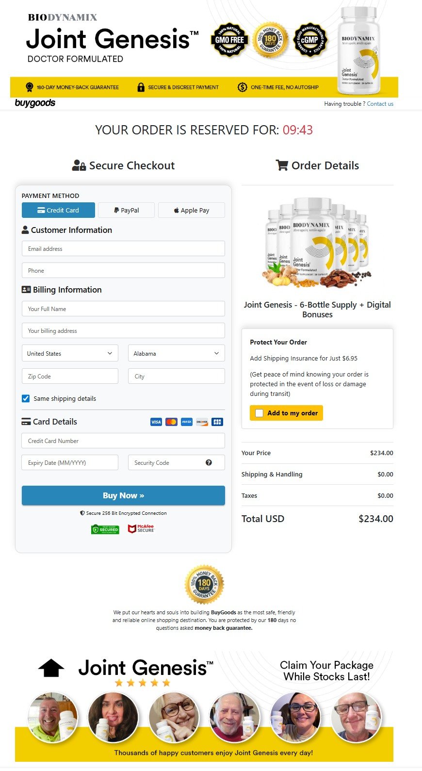 Joint Genesis secure online purchase